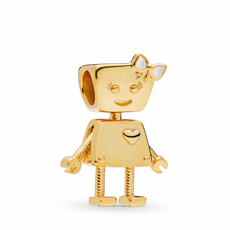 Pandora Shine™ Bella Bot Charm - 18ct Gold Plated/Enamel/Silver - Canada | BX9814WB